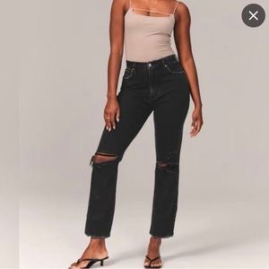 Abercrombie & Fitch Curve Love ankle straight ultra high rise denim
